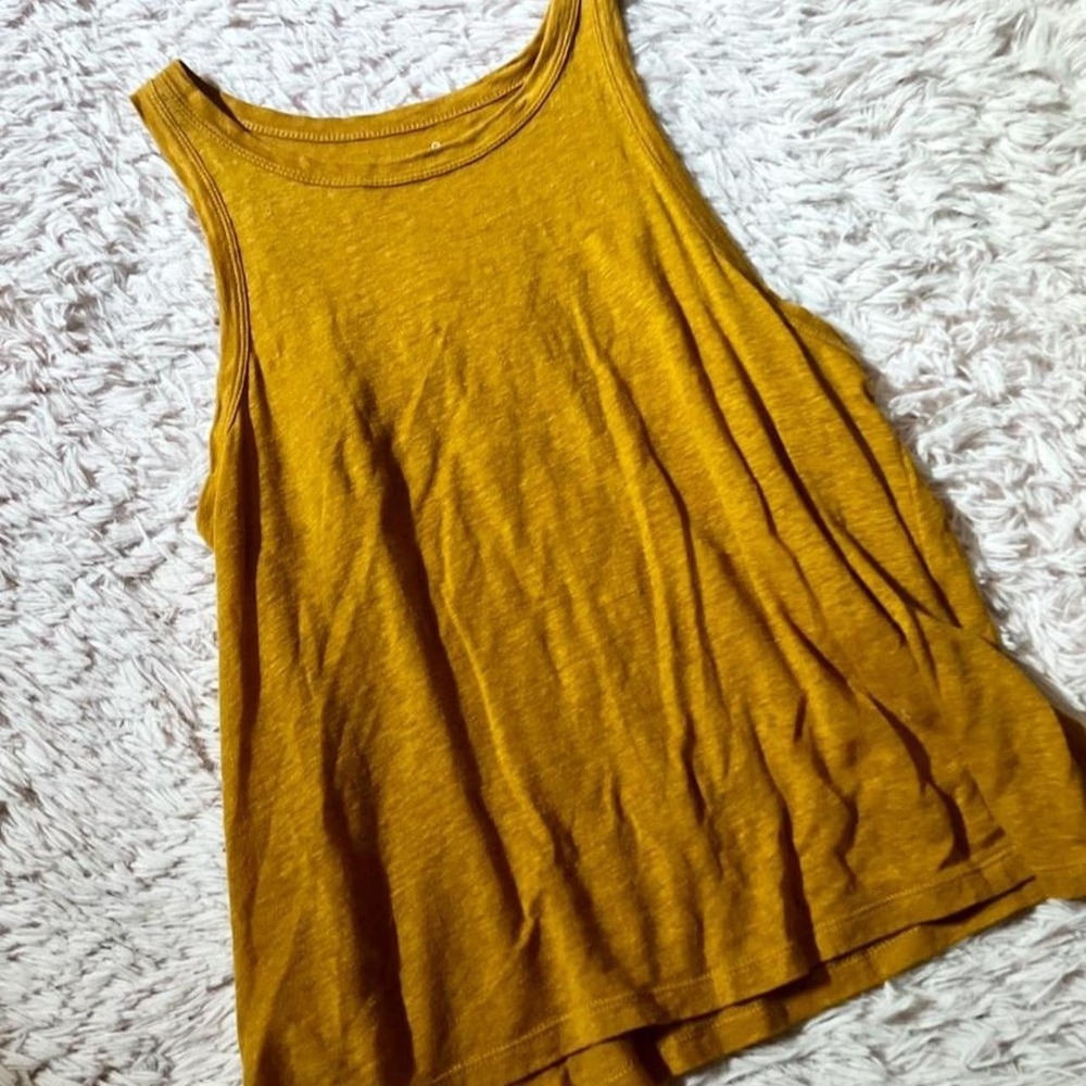 100% Linen Flowy Breathable Lightweight Boho Lagenlook Granola Tank Womens M - Picture 2 of 5